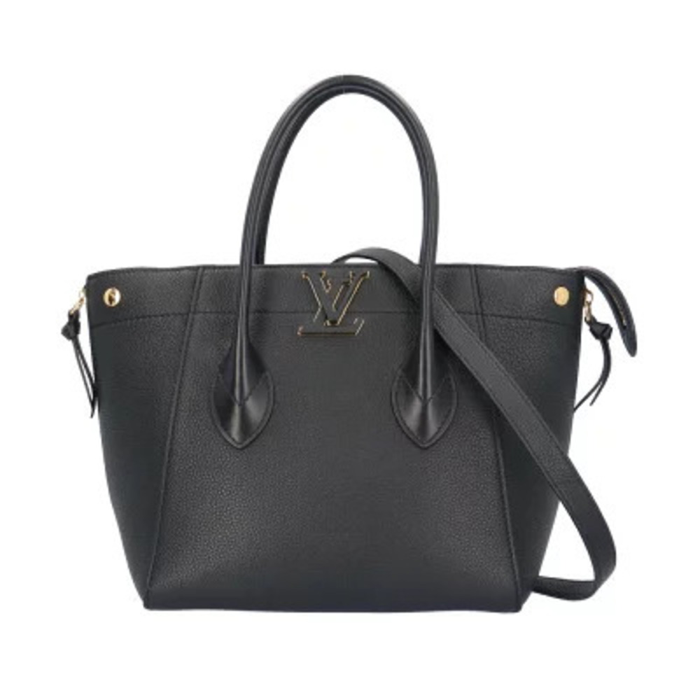 Louis Vuitton Freedom Shoulder Bag Leather Black